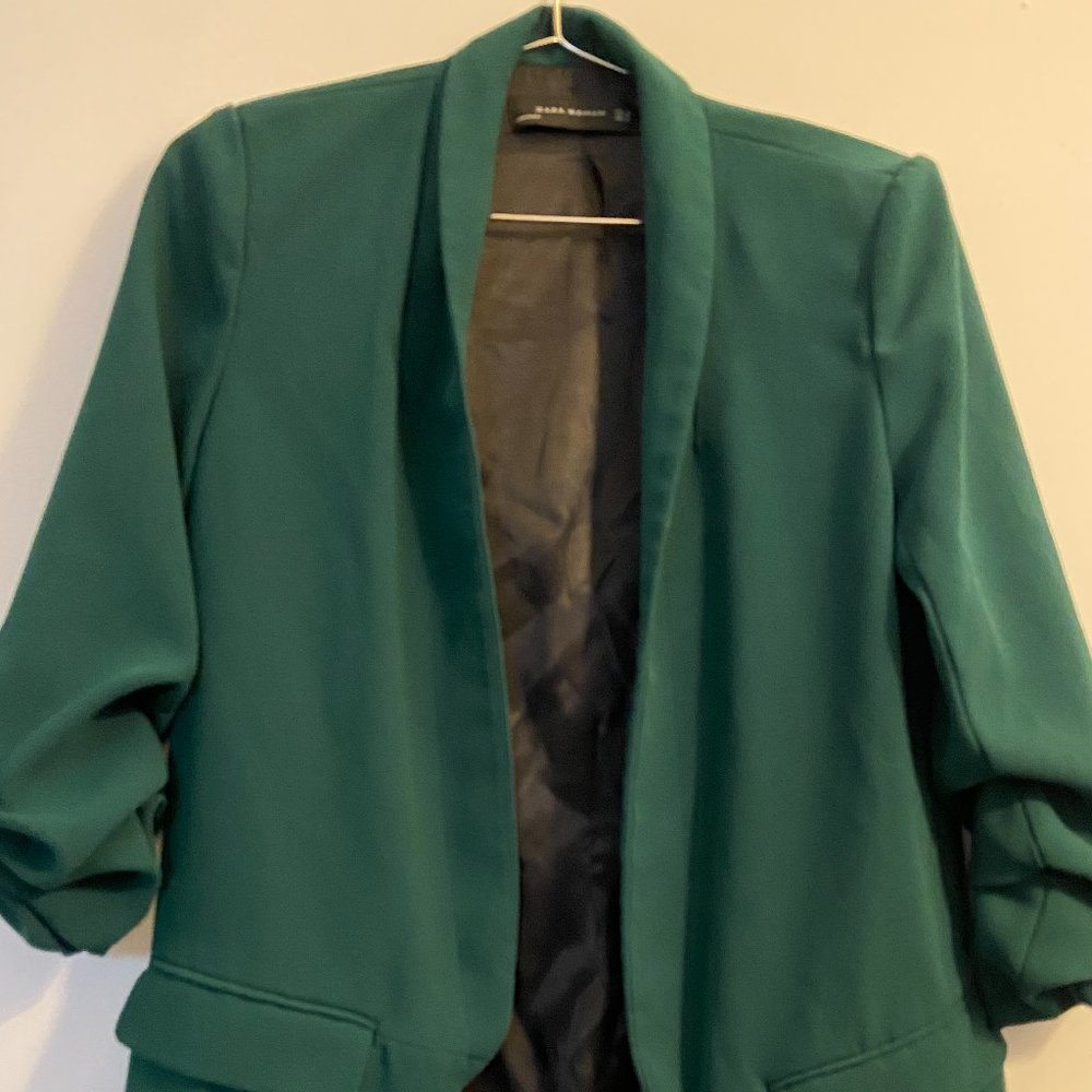 zara green blazer, size XS, business or work